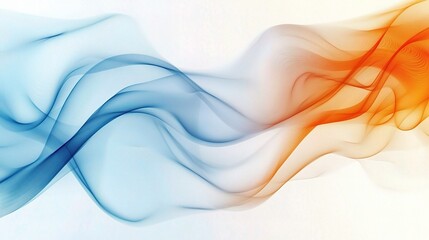 Abstract Flowing Waves in Blue and Orange Colors