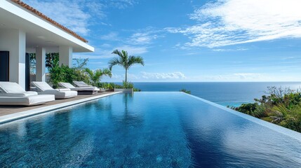 Fototapeta premium Luxury Villa with Infinity Pool and Ocean View