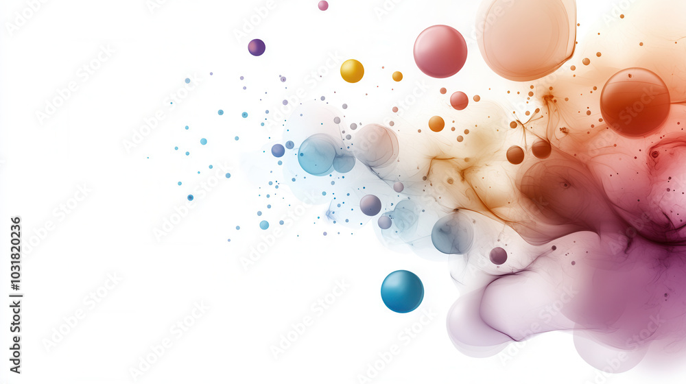 Poster vibrant abstract design featuring colorful bubbles and fluid shapes, creating dynamic and energetic 