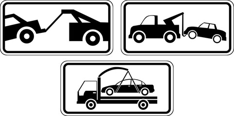 Naklejka premium Tow Truck Signs, (PL-GROUP) Panels, Road signs in Turkey, Vienna Convention on Road Signs and Signals