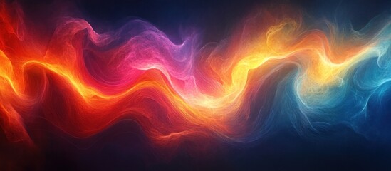 Obraz premium Abstract background with flowing, bright, colorful, vibrant, dynamic, neon, glowing, luminous, light, waves, lines, streaks,
