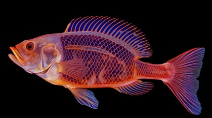 Fototapeta premium X-Ray Fish: A Glimpse into the Anatomy