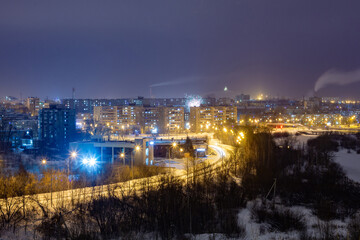 New Year's fireworks, view from the balcony, in Nizhny Tagil (Urals), January 1, 2024.