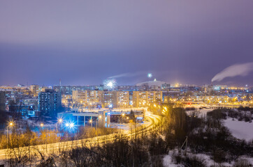 New Year's fireworks, view from the balcony, in Nizhny Tagil (Urals), January 1, 2024.
