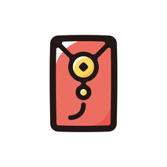 Red envelope outline icon for graphic design, apps and websites