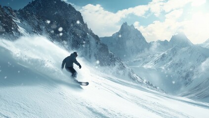 snowboarder in the mountains