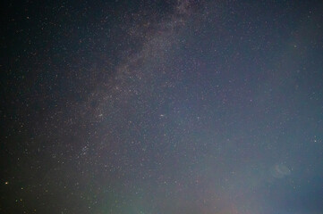 Shooting the night starry sky in the village of Burabay, a suburb of Shchuchinsk (Kokshetau), Kazakhstan. August, 2024