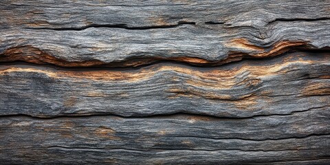Close-up of weathered wooden texture with natural lines and rich grain patterns, showcasing the rustic beauty of aged wood surfaces.