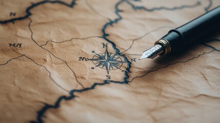 Fototapeta premium Exploring the intricacies of old maps a journey through time and geography