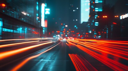 Naklejka premium Abstract speed technology background with Hong Kong City night scenes