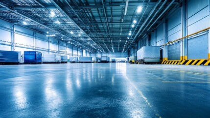 Empty Industrial Warehouse with Loading Docks