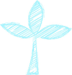 hand-drawn scribble plant illustration