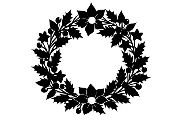 Christmas Wreath | isolated vector silhouette illustration on white background