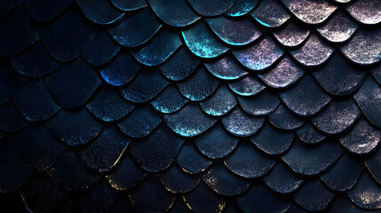Iridescent Snake Scale Texture, minimal dark background with glowing halftone details, rich in depth and visual intrigue