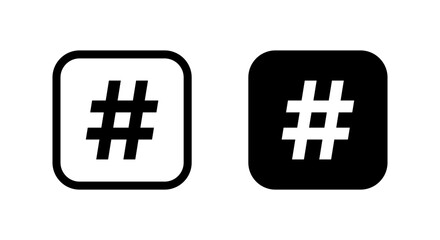 Obraz premium Hashtag icon on black square. Social media element