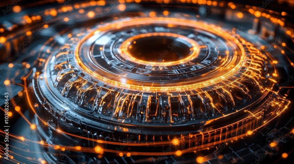 Poster electromagnetic fields visualization in abstract background