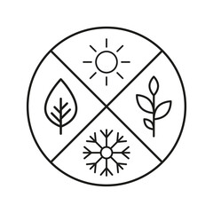 Four seasons icon. 4 seasons of the year vector set.