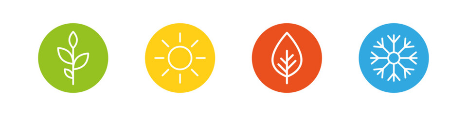 Four seasons icon. 4 seasons of the year vector set.