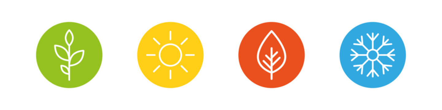 Four seasons icon. 4 seasons of the year vector set.