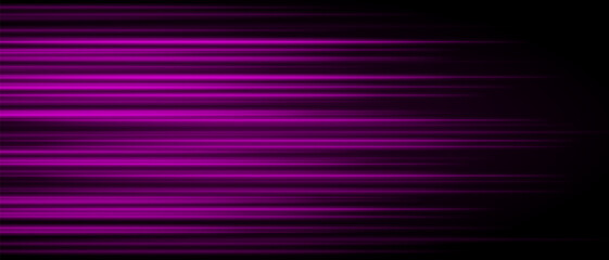 Abstract purple laser beam. Lighting effect. Directional spotlight. Light streaks fading into darkness on a black background, creating a dynamic and abstract effect.