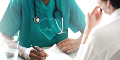Doctor diagnose patient symptoms at the hospital