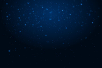 Glowing blue particles scattered across a dark background, creating a cosmic and abstract effect. Cosmic dust, starry sky, neon light
