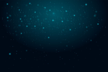 Glowing blue particles scattered across a dark background, creating a cosmic and abstract effect. Cosmic dust, starry sky, neon light