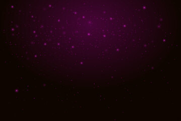 Glowing purple particles scattered across a dark background, creating a cosmic and abstract effect. Cosmic dust, starry sky, neon light