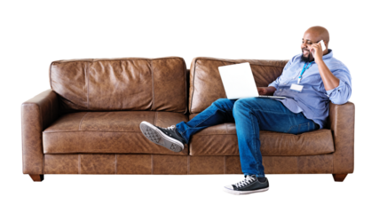 Remote working lifestyle png, transparent background