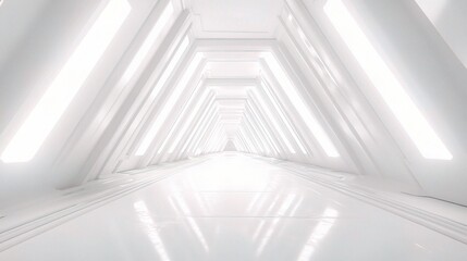 Naklejka premium Abstract White Corridor with Futuristic Design