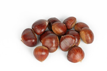 chestnuts isolated on white background 