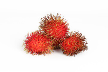 rambutan isolated on white background 