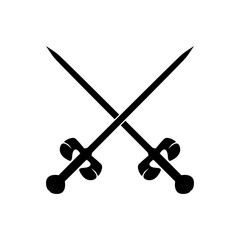 Crossed swords vector icon. Sword flat icon on white background.