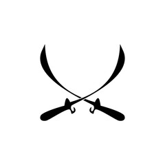 Crossed swords vector icon. Sword flat icon on white background.