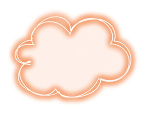 Glowing neon speech balloon design element