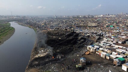 Ghana, Accra,   AGBOGBLOSHIE the largest landfill illegal dump in Africa for electronic and plastic...