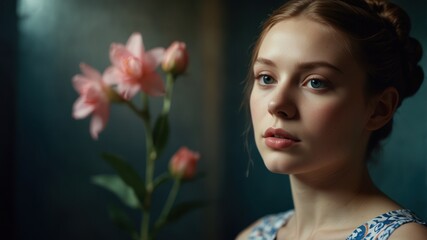 Naklejka premium Vintage portrait of a beautiful girl