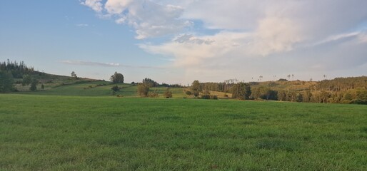 Obraz premium czech countryside pastures and hills and meadows