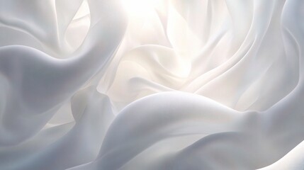 Obraz premium Ethereal White Fabric Flowing in Soft Light