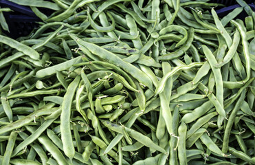 Green beans in a market