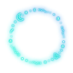 Png neon frame planet glowing border