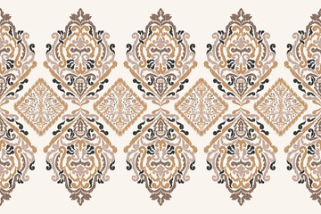 Motifs African boho paisley Floral Ikat seamless pattern embroidery border. Ethnic ikat floral Ethnic Indian Pattern Ikat pattern Ethnic Pattern.Border floral Aztec embroidery border seamless patterns