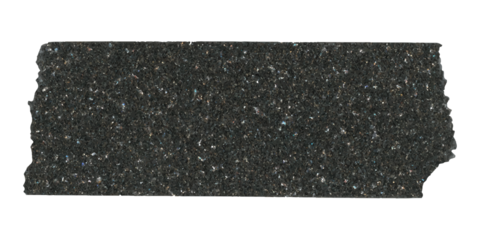 Cute washi tape png clipart, black sparkly sticker on transparent background