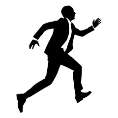 Businessman png silhouette, running towards goal gesture