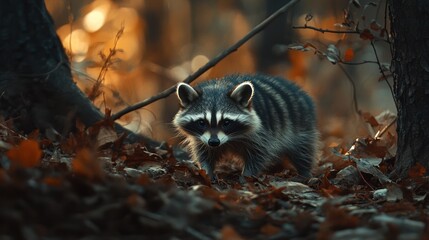 Fototapeta premium Raccoon in the Forest