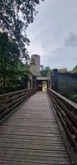 storm and rain comming at ruins of helfenburk castle bavorov