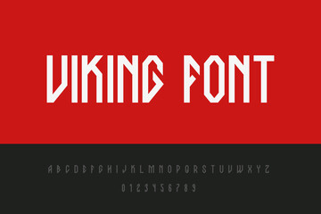 Viking Font vector design. Celtic Skandi Typeface