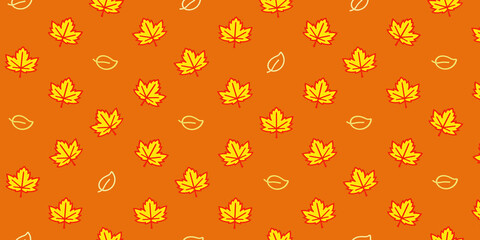 Pattern with autumn leaves. 3d render.
