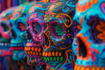 Beautiful greeting card with bright holiday composition for happy to joy celebrate dia de muertos