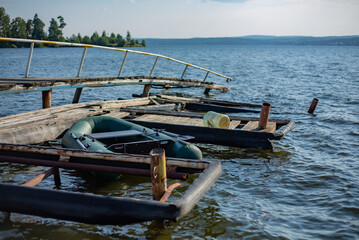 Fototapeta premium Lake Tavatuy in the Urals in July 2024.